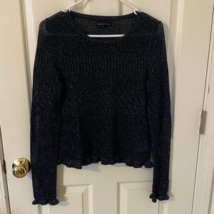 American Eagle Outfitters Sparkle Black Sweater